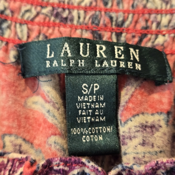 Ralph Lauren Small Petite Paisley top - Picture 6 of 7